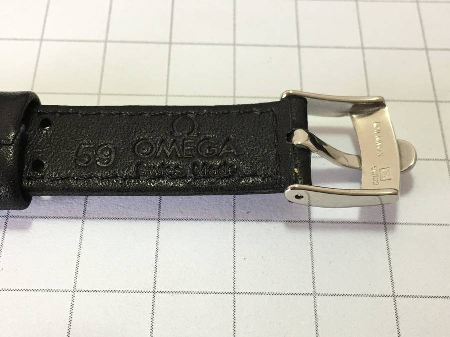 OMEGA DYNAMIC GENUINE LEATHER BLACK GENTS WATCH STRAP