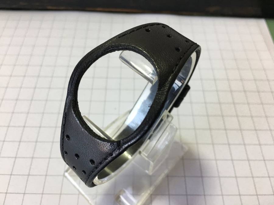 OMEGA DYNAMIC GENUINE LEATHER BLACK GENTS WATCH STRAP