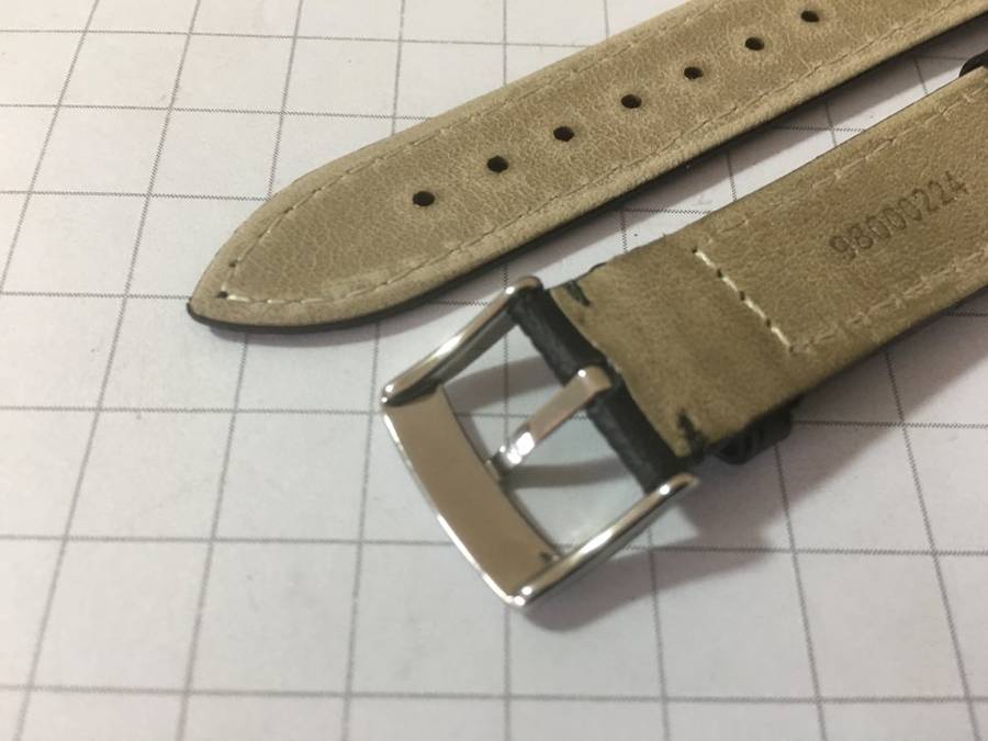 Omega 19mm black leather gents watch strap