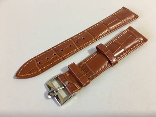 Omega 19mm light brown leather gents watch strap