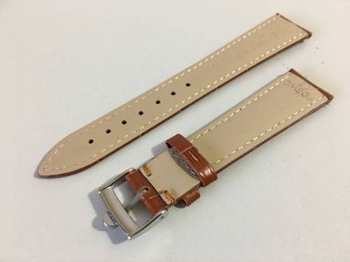Omega 19mm light brown leather gents watch strap