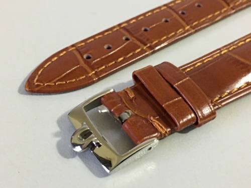 Omega 19mm light brown leather gents watch strap