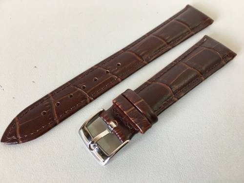 Omega 19mm dark brown leather gents watchstrap