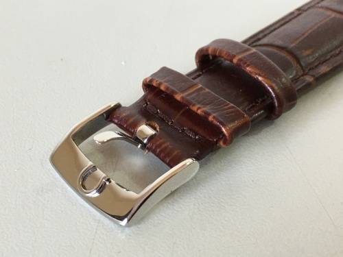 Omega 19mm dark brown leather gents watchstrap