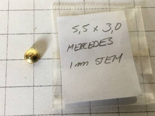 5.5mm Omega gold plated crown - Mercedes