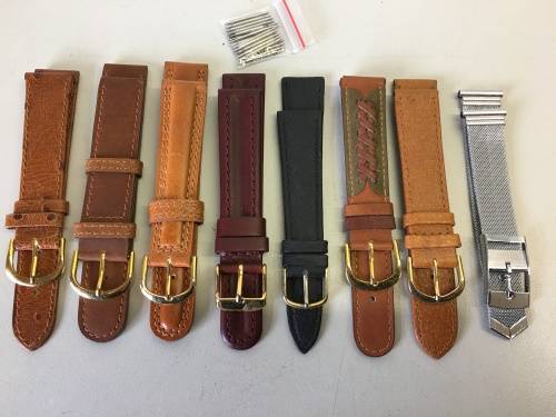 18mm geniune leather straps - 8 two piece straps
