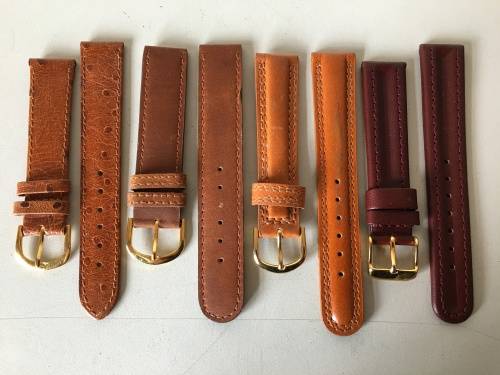 18mm geniune leather straps - 8 two piece straps