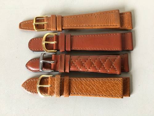 20mm geniune leather straps - 8 two piece straps