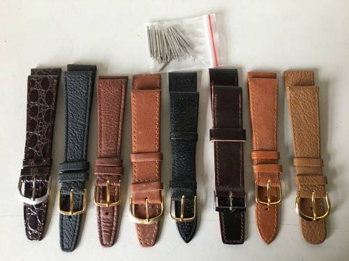 20mm geniune leather straps - 8 two piece straps
