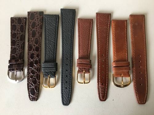 20mm geniune leather straps - 8 two piece straps