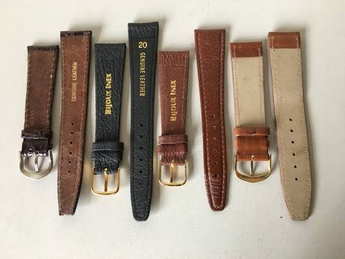 20mm geniune leather straps - 8 two piece straps