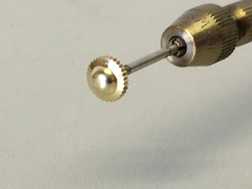 5.5mm Omega gold nipple/top-hat Brevet crown