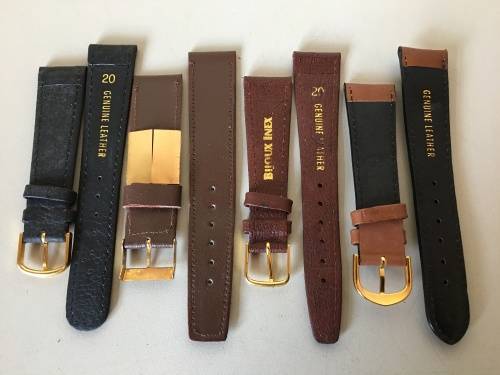 20mm geniune leather straps - 8 two piece straps