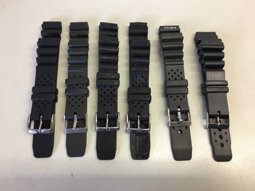 6 Plastic straps for divers watch - 18 & 20mm