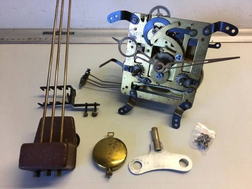 German mantle clock movement - 12cm - parts/repair