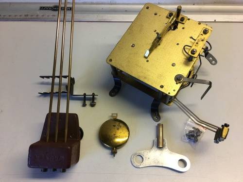German mantle clock movement - 12cm - parts/repair