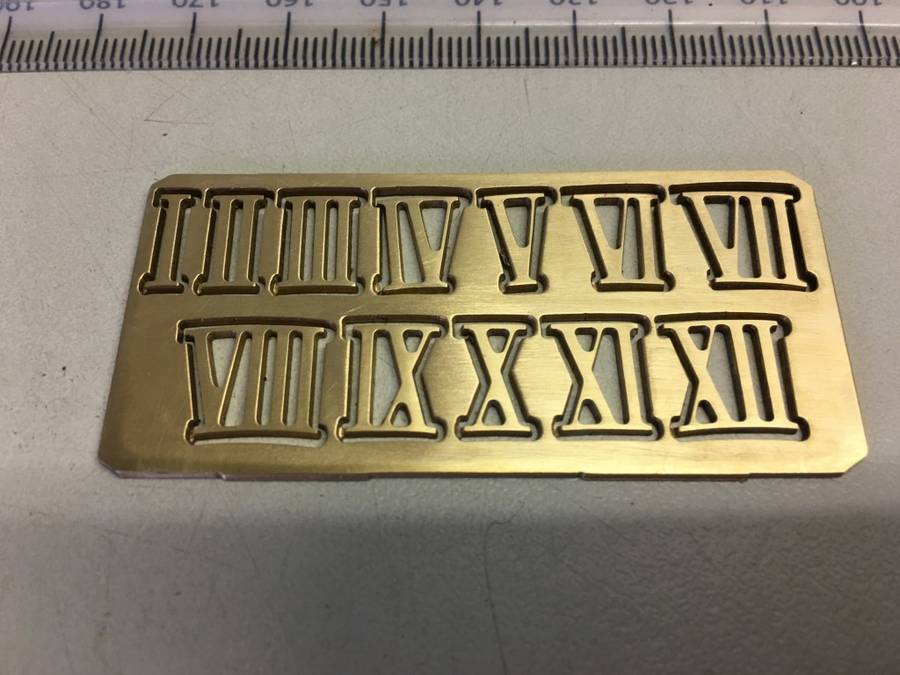 Brass clock numerals - 10mm - #1