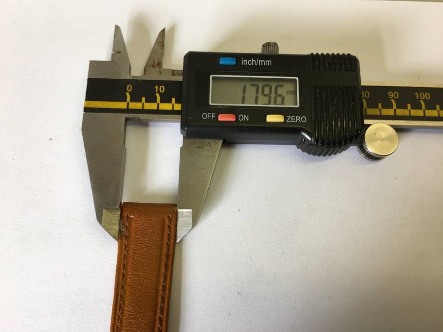 18mm light brown leather watch strap