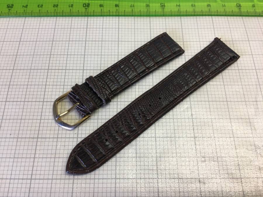 18mm dark brown leather watch strap