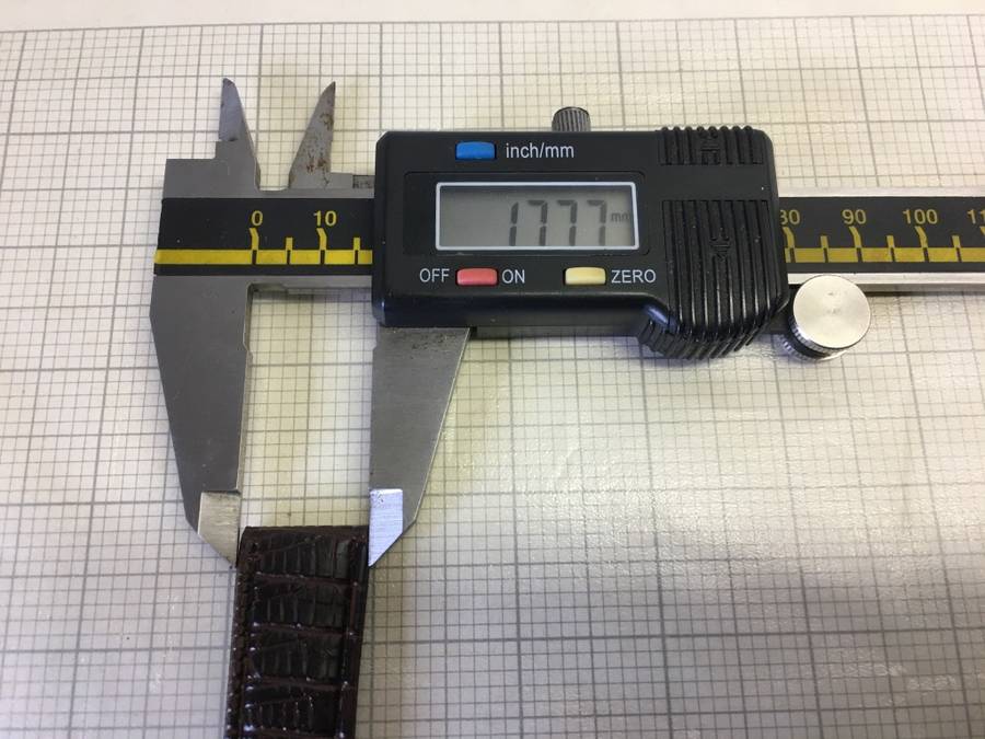 18mm dark brown leather watch strap