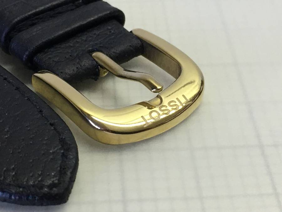 18mm black leather watch strap - Tissot buckle