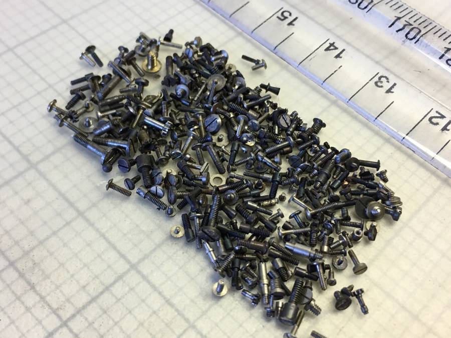 5 grams assorted used watch screws #10