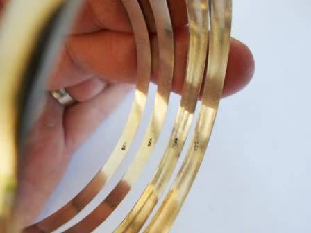 4 X 5mm STERLING SILVER BANGLES 27,1g