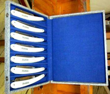 Cut Throat Razor Set. Marked Monday to Sunday. Please view all Images