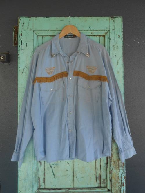 Boho Denim Fringed Top (Large)