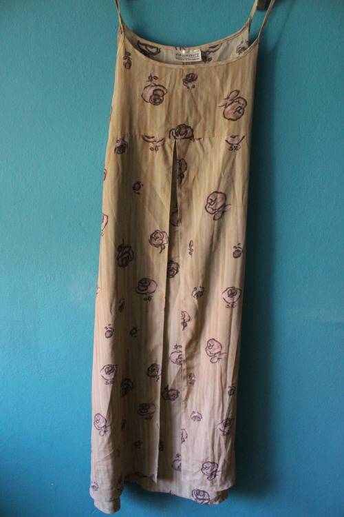 Vintage 1990's Brown Layered Summer Dress (Large / XL) Needs TLC