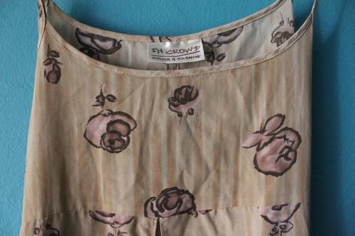 Vintage 1990's Brown Layered Summer Dress (Large / XL) Needs TLC