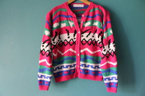 The 80's Called! Bright Colourful Vintage Cardigan (XS / Small) Needs TLC