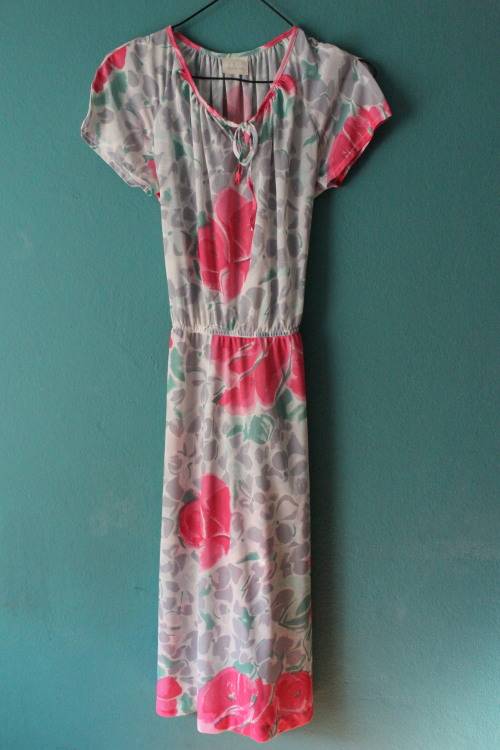 Vintage Pink and Gray Dress (XS / Small)