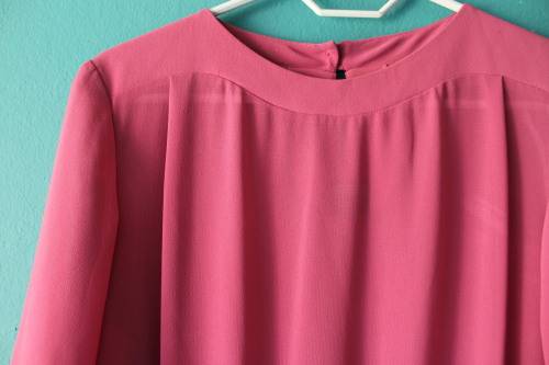 Vintage Semi Sheer Pink Dress (Size 36)