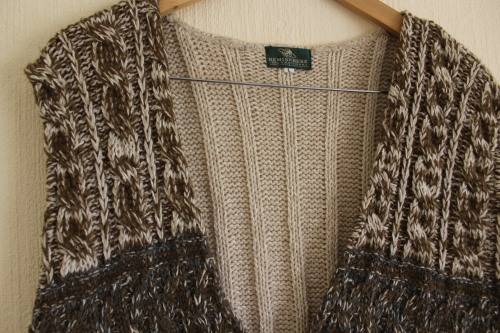 Brown and Beige Knit Waist Coat (XL / 2XL)