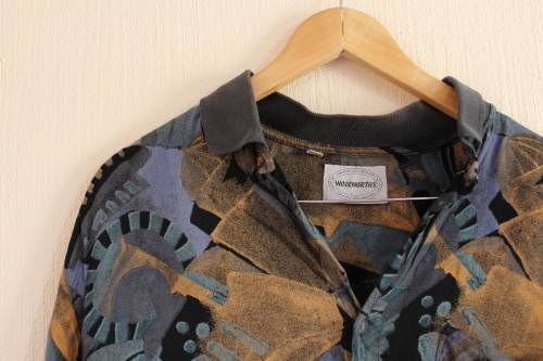 Vintage Blue / Brown Boho Shirt (Large)