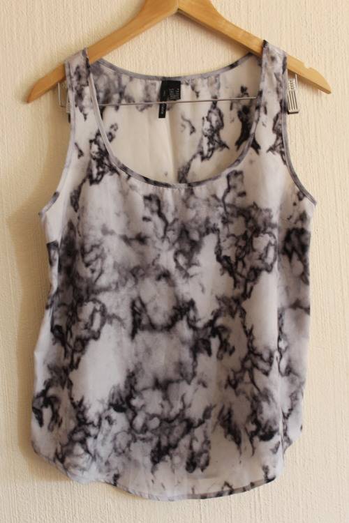 Marble-Look Shirt by Mango (Small)