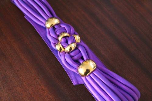 Vintage Purple and Gold 80's Waist Belt (75cm total length )