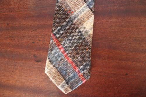 Vintage Wool Tie (Brown Striped)