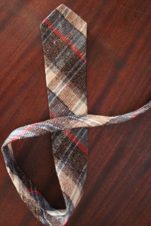 Vintage Wool Tie (Brown Striped)