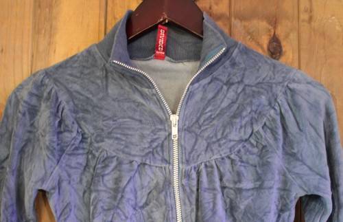 Blue H&M Zip Up Velvet Top (XS)