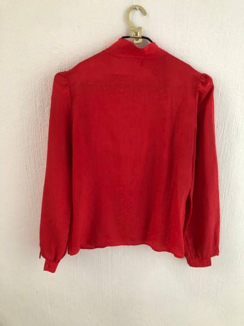Vintage Red Pleated Top (Size 32)