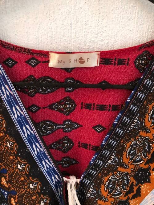 Red Boho Batwing Top (Medium)