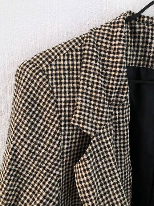 Vintage Brown Black and White Check Jacket (Size16)