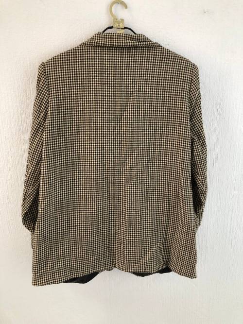 Vintage Brown Black and White Check Jacket (Size16)