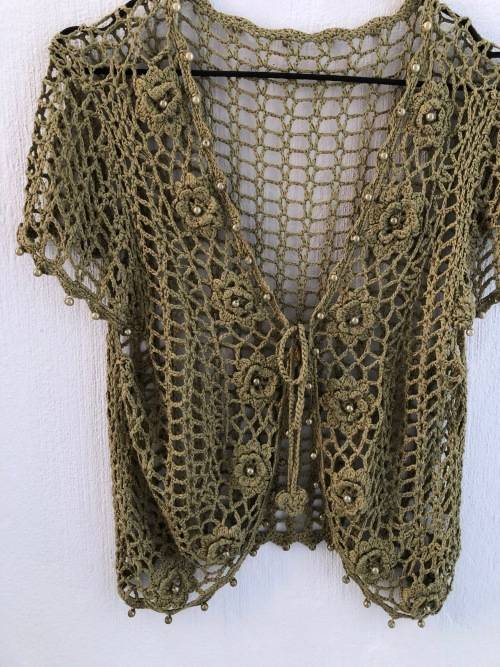 Green Crochet Top (Medium / Large)