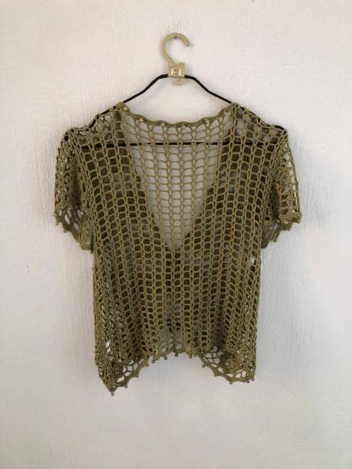 Green Crochet Top (Medium / Large)