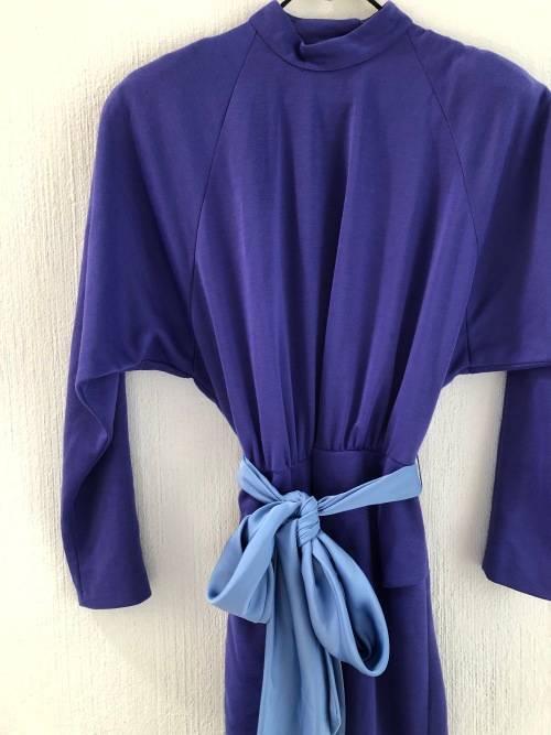 Purple Blue Vintage Dress (Size 36)