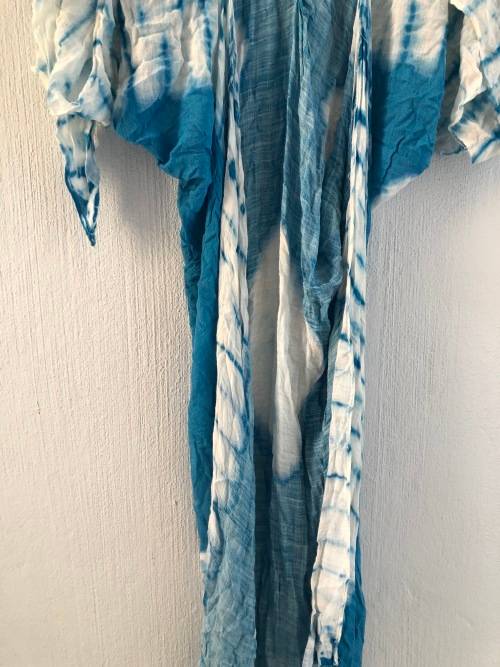 Blue and WhiteTie Dye Kimono (Free Size)