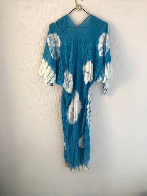 Blue and WhiteTie Dye Kimono (Free Size)
